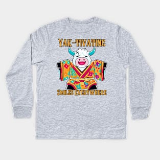 Yak-tivating smiles everywhere Kids Long Sleeve T-Shirt